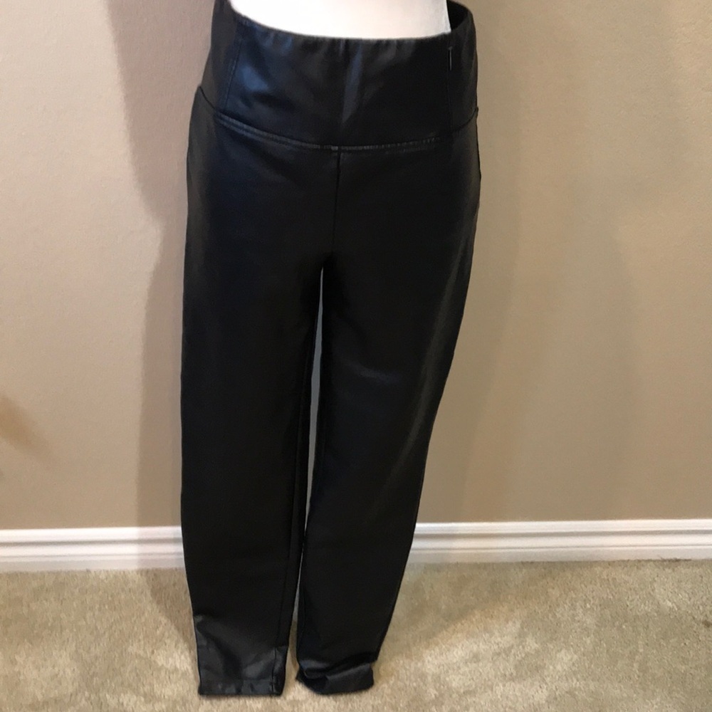 Laundry by Shelli Segal Black Pull On Faux Leather Straight Leg Pants-M